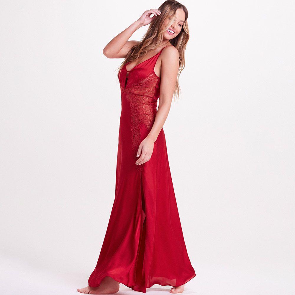 Camisola longa cetim Clearance